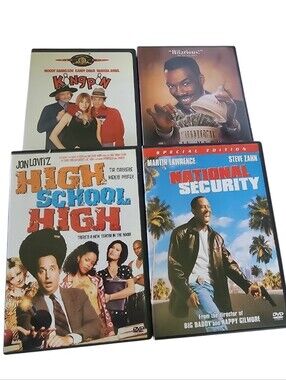4pc Comedy Movie DVDs - High School High, Kingpin, National Security, Etc